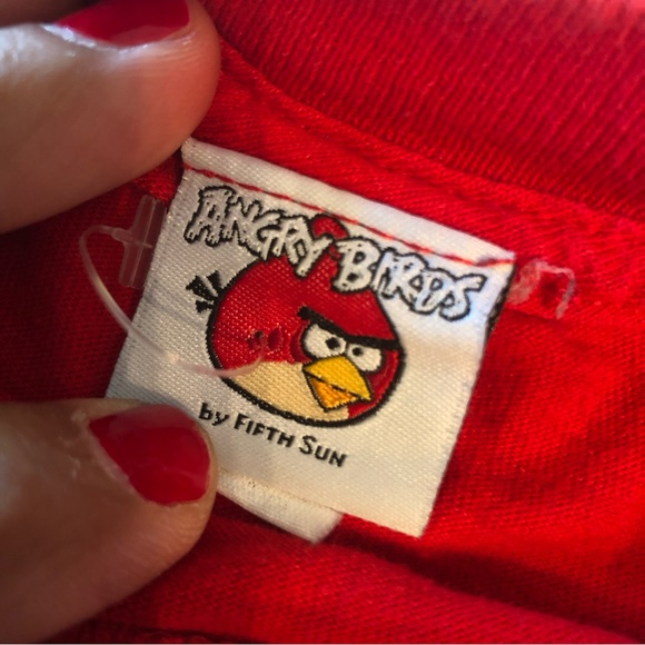 Angry Birds Boys Size S Red T-Shirt Short Sleeves Go Big Or Go Home Graphics - Picture 3 of 13